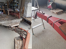 Restauro carro antico in legno prima e dopo Restauro carro antico in legno VN Restauri